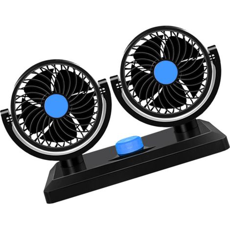 Tragbarer USB-Autoventilator mit zwei Ventilatorköpfen, geeignet für Wohnmobile, LKWs, Armaturenbretter und Büros. (1/3)