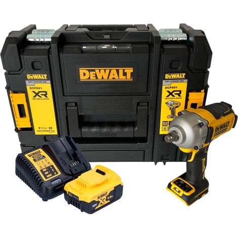 Llave de impacto sin cable DeWalt DCF 891 P1T 18 V 1084 Nm 1/2" sin escobillas + 1x batería recargable 5,0 Ah + cargador + TSTAK