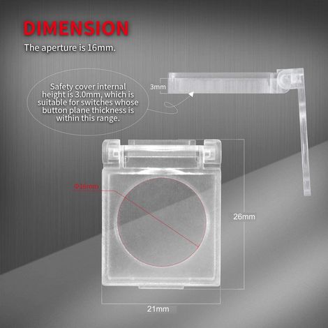 16mm 4pcs Plastique Bouton Poussoir Interrupteur Protection, Couverture de Boutons de Sécurité(Transparente) (1/4)