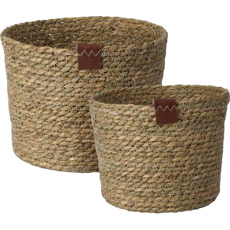 Aufbewahrungskörbe, naturfarben, 2er-Set