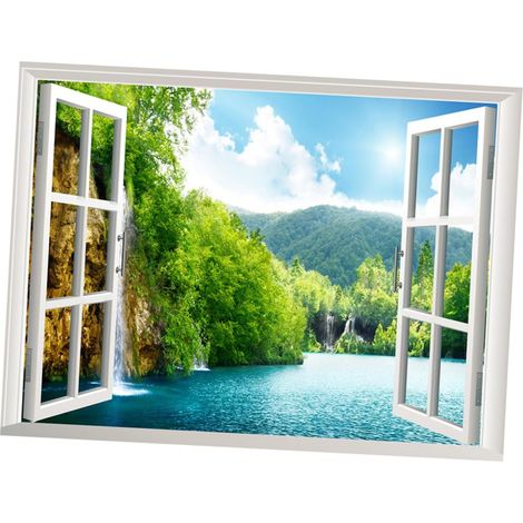 Autocollant Mural 3d Paysage, Papier Peint Pvc Épais Imperméable, Adhésif Puissant, Décoration Intérieure Pour Salon Et Chambre, Format 57x90 Cm, Autocollant D'art Amovible (1/5)