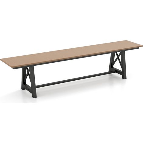 Banco de exterior para 3 o 4 personas 183 x 35 x 41,5 cm diseño moderno cómodo HDPE marrón 200019996