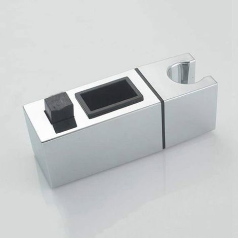 Support de Douche - ABS - Réglable en Hauteur et en Angle - Compatible Barre Carrée 30 x 15 mm - Pour Salle de Bain - 1 Pièce (1/5)