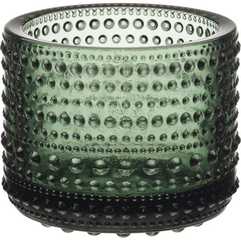 Photophore Kastehelmi en Verre, de Couleur Vert Sapin, Dimensions : 7,6 x 7,6 x 6,4 cm, 1070557 (1/5)