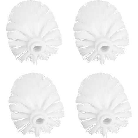 Tête de brosse WC - 4 Pièces - Tête de brosse de rechange pour brosse WC - Plastique - Brosse WC de rechange - Set de têtes de brosse pour brosse WC - Universel - Filetage 12 mm - Convient pour les sa (1/5)