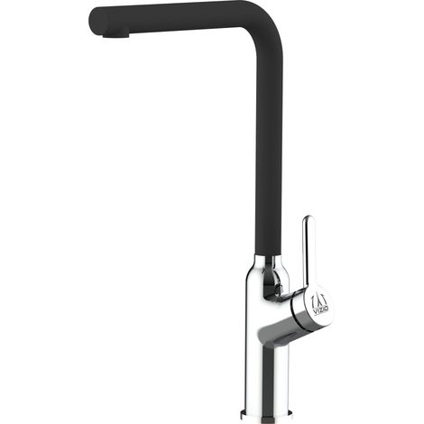 Robinet de Cuisine Mitigeur chrome bec quartz noir pivotant 360 design moderne VIZIO (1/5)