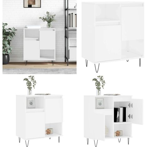 Sideboard Weiß 60x35x70 cm Holzwerkstoff - Schreibtisch - Wohnzimmermöbel - Sideboard - Regal - Aufbewahrung - Home & Living