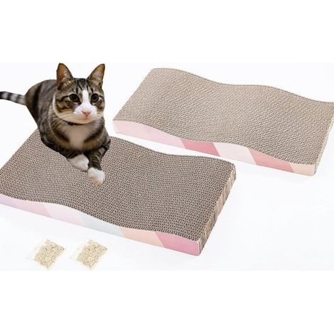 Tiragraffi/albero per gatti in cartone, protegge i mobili, reversibile, 2 pezzi, marrone (1/5)