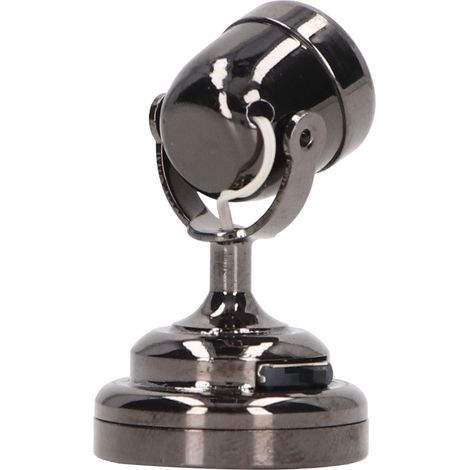 Lampe laser miniature LED avec interrupteur à la base pour maison de poupée à l'échelle 1:12, noir brillant (1/5)