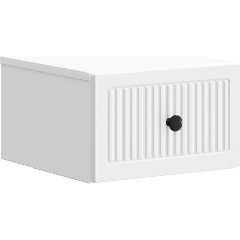 Mobiletto da notte a muro con cassetto Bianco 33 x 34,5 x 20 cm vidaXL