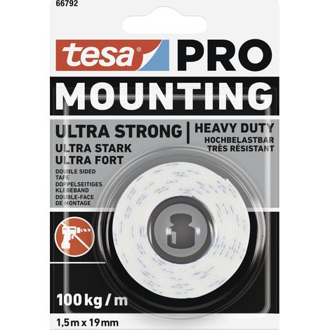 tesa Mounting PRO Ultra Strong 66792-00000-00 Ruban de montage blanc (L x l) 1.5 m x 19 mm 1 pc(s)