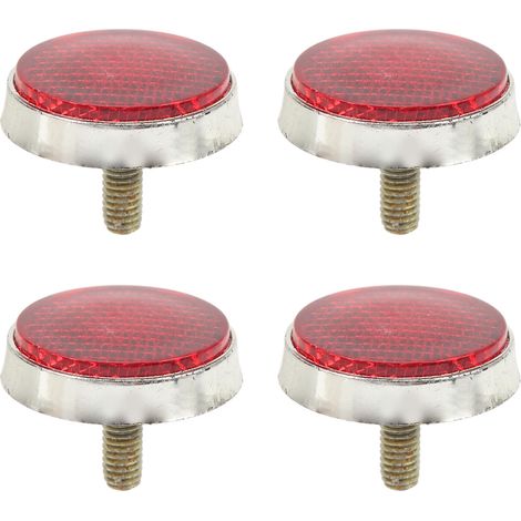 4 Pièces Réflecteur Rouge 42mm Haute Luminosité Étanche pour Moto Scooter ATV Vélo Filetage M6 Sécurité (1/5)