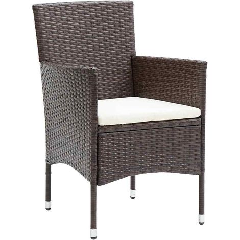 Maison Exclusive - Garten-Essstühle 4 Stk. Poly Rattan Braun (1/5)