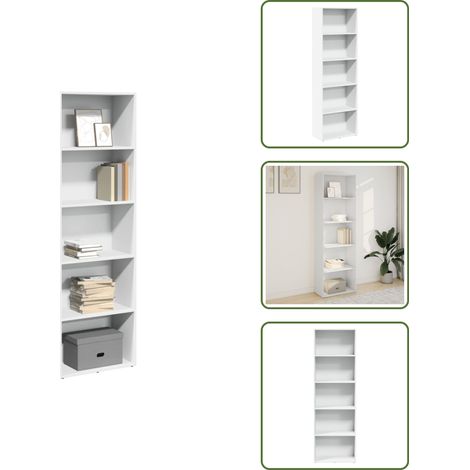 Bibliothèque blanc 60x30x189 cm bois d'ingénierie - Bibliothèque - Bibliothèques - Étagère - Armoire De Rangement (1/5)