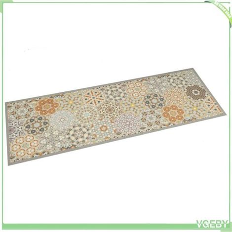 4005629 Tapis de cuisine lavable impression pastel hexagonale 45x150 cm (1/5)