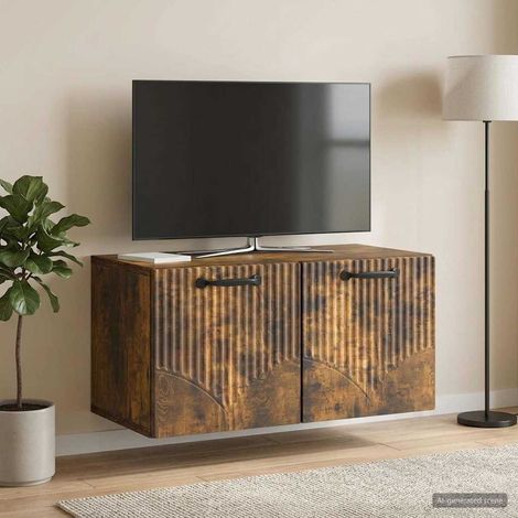 vidaXL Wall-Mounted TV Cabinet Smoked Oak 59.5 x 31 x 30 cm (1/5)