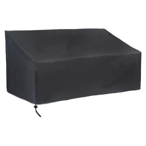 QORVA-Housse de banc de jardin, noire, 163 x 66 x 89 cm, imperméable (1/5)