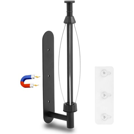 Porte-essuie-Tout magnétique, Porte-essuie-Tout à Une Main, Autocollant Mural et Support magnétique Solide pour Cuisine, réfrigérateur, Camping-Car (Noir) (1/5)
