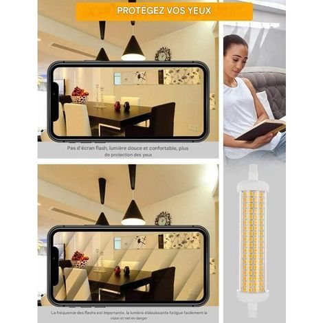 Ampoule LED R7S, 118 mm, halogène 220 W, 120 V, 25 W, 2 500 lumens, projecteur à double culot pour éclairage de travail, de sécurité, d'aménagement paysager et au sol, blanc chaud 3 000 K, lot de 2 (1/5)