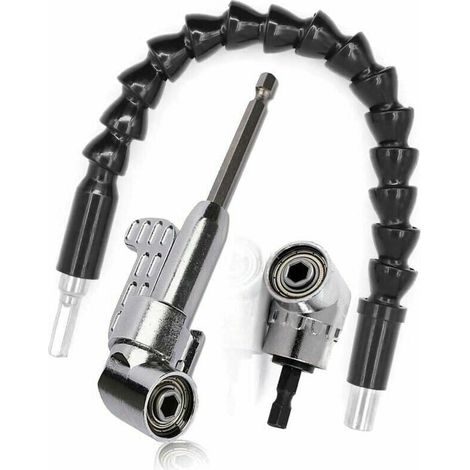 Kit de broca de ángulo recto y extensión de ángulo flexible , punta de destornillador de ángulo recto de 105 grados, vástago hexagonal de 1/4 para taladro