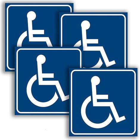 4-Pack Disability Stickers – Waterproof UV-Resistant Wheelchair Signs (1/5)