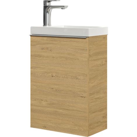 Mobiletto con lavabo LAVOA 40 cm  - colore selezionabile	Cromo, Rovere miele