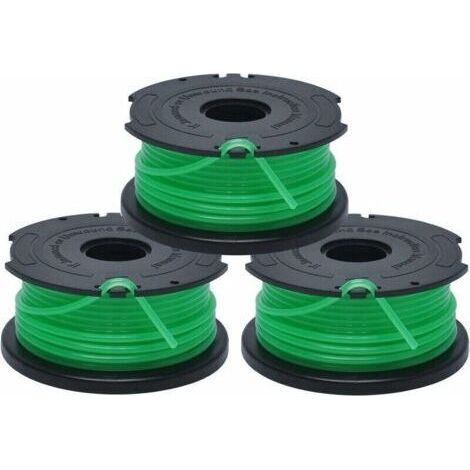 Bobines de Rechange pour Coupe-Bordures, Bobine A Déroulement Automatique, 3 x 6 m de Fil en Nylon et Résistant, Fil de ⌀2 mm Fontainebleau Lot de 3 Vert (1/4)