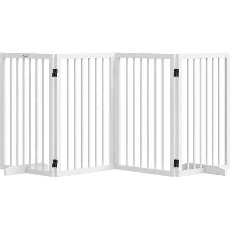 Chiens de petite à moyenne taille, pliage facile, barrière de sécurité en bois avec 4 panneaux stables (1/5)