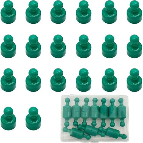 Lot de 20 Mini aimants colorés, puissants aimants en néodyme pour réfrigérateur, Tableau magnétique, punaises pour Bureau et Maison, 12 x 20 mm (Vert)