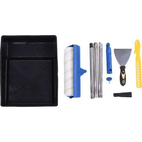 Kit de rouleaux de peinture, brosse à Angle réglable de 10 pouces avec ensemble de poteaux d'extension, outil de peinture de plafond anti-goutte pour la décoration de la maison (1/5)