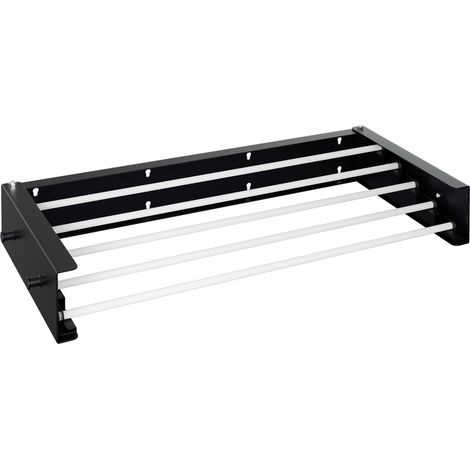 Randaco Tendedero de pared plegable de 80 cm – 5 ganchos con pomo – Para interior y exterior – Fácil instalación – Negro, carga máxima de 25 kg (1/5)