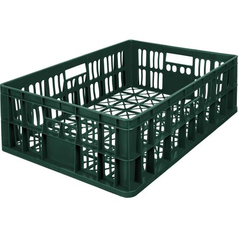 Garronda belüftete 69 x 47 x 20 cm Kunststoffbox HDPE stapelbare Aufbewahrungsbox für Transport und Lagerung von Waren und Erntegütern Garten Landwirtschaft und Gewerbe GD-0190 (Grün)