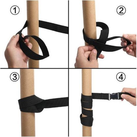 Sangle de Fixation pour Tente avec Boucle en D - Accessoire de Camping Noir pour Randonnée (1/5)
