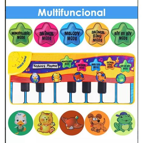 Multifunktionale Musikspielmatte für Kinder, berührungsempfindliche elektronische Klaviermatte mit Tiermotiven (1/5)