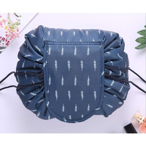 Sac de toilette paresseux de maquillage de grande capacité Voyage portable décontracté Imperméable Sac de rangement Magic Makeup parfait pour les femmes filles (plume) (1/4)