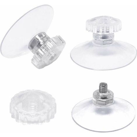 Lot de 30 ventouses avec filetage et écrous moletés Ø 45 mm, transparentes, pour voiture, camping, fenêtre, pare-soleil