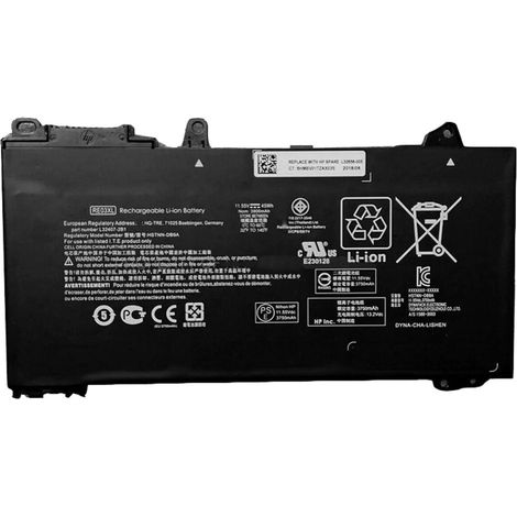 Batería para portátil HP 3C, 45 Wh, 3,92 Ah, iones de litio, RE03045XL-PL, RE03XL
