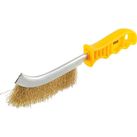 TIMCO Yellow Handle Wire Brush Brass - 255mm