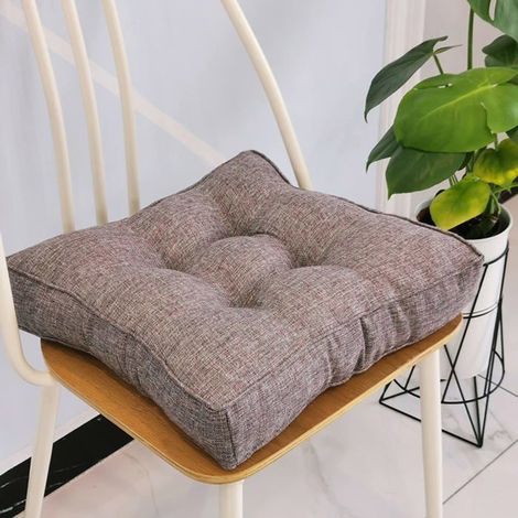 Coussin de chaise de jardin - AIMOONSA - 40 x 40 x 10 cm - Coton - 10 cm épaisseur - Gris (1/5)