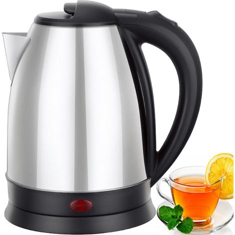 Bouilloire électrique sans fil HH42, 2000 W, en acier inoxydable, grande taille, argentée. (1/5)