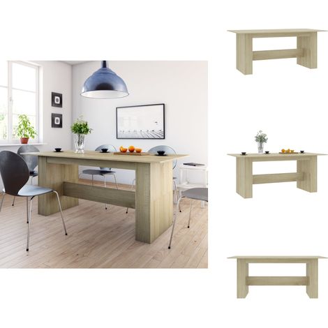 Table à manger Chêne sonoma 180x90x76 cm Bois d’ingénierie - Table À Manger - Table Ronde - Table Extensible - Cuisine Moderne - Mobilier Design (1/5)