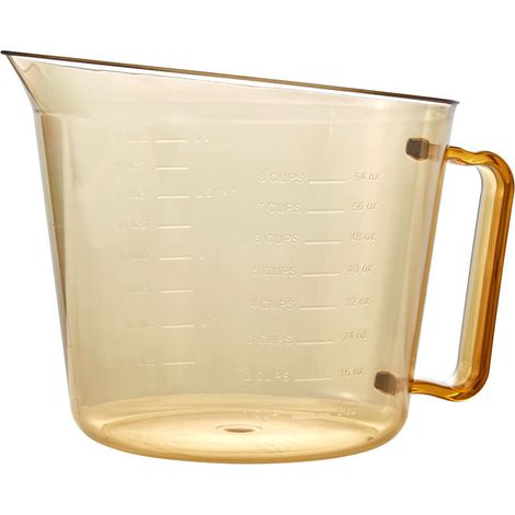 Verre mesureur sans couvercle - 19 x 19 x 16.2 cm - Ambre - Cambro