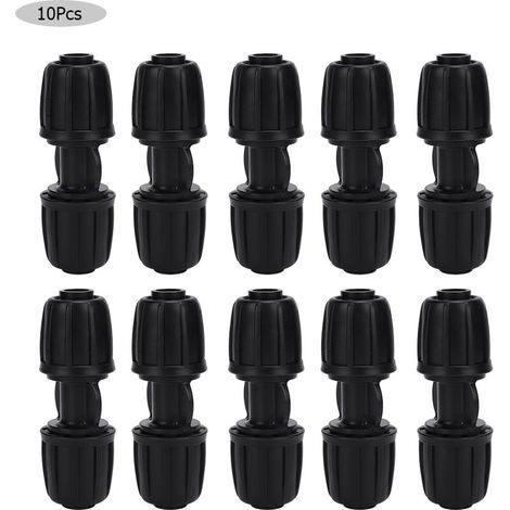 Connecteur d'eau droit, raccord d'irrigation goutte-à-goutte de jardin pour tuyau PE de 16mm, 10 pièces (1/5)