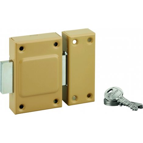 Chiavistello di sicurezza ETENDARD senza pomolo, cilindro 40 mm, finitura epossidica bronzo, 3 chiavi – THIRARD (1/2)