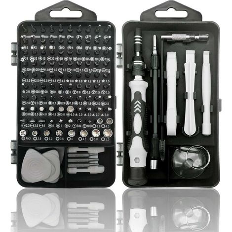 Kit de réparation d'ordinateur CREA, jeu de tournevis de réparation d'ordinateur portable de précision 122 en 1, avec 101 embouts magnétiques et 21 outils de réparation de PC professionnels compatible (1/5)