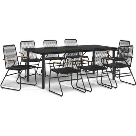 Maison Exclusive - Set da Pranzo da Giardino 9 pz Nero in Rattan PVC (1/5)