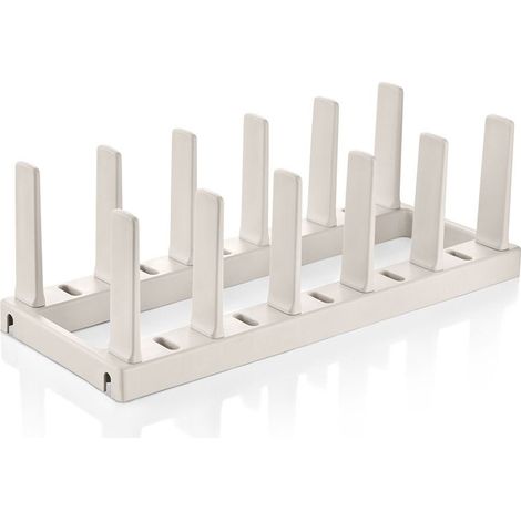 „Flexispace“ Pfannenträger für bis zu 5 Töpfe mit Antirutschboden 37x15x15cm weiß (1/2)