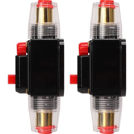 Disjoncteur en ligne 12-24 V avec porte-fusible à réarmement manuel, cosses de batterie et gaine thermorétractable pour système audio de voiture ou de bateau, 40 A (1/5)