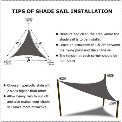 Voile d'ombrage à angle droit 3 x 4 x 5 m avec 3 cordes, pour jardin, terrasse, fête, cour, camping (1/5)