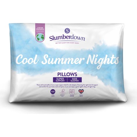 Slumberdown Cool Summer Nights Pillow, Firm Support, 2 Pack